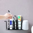 thumbnail image 2 of Toothbrush Holder Wall Mounted: Iron Toothpaste Rack Toothbrush Stand for Home, 2 of 8