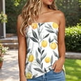 thumbnail image 2 of GEWSEY Tube Tops for Women Floral Printed Summer Beach Vacation Outfits 2025 Ttrendy Fashion (Yellow, L), 2 of 5