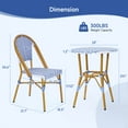 thumbnail image 5 of Dovov Outdoor Aluminum French Bistro Set, 3 Piece French Bistro Table Chairs Set, Outdoor Wicker Round Table & 2 Dining Chairs, Bamboo Finish, 5 of 11