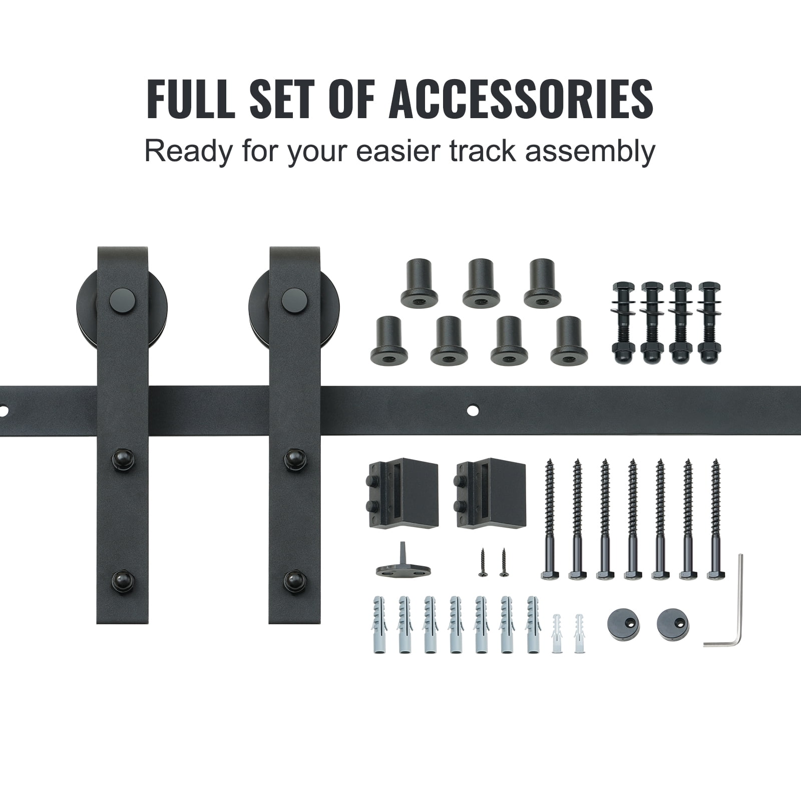 BENTISM 004-2.44M 8 ft, Sliding Hardware Closet Track Barn Door Hardware Kit