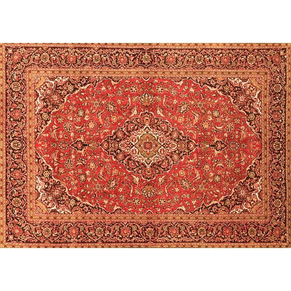 Ahgly Company Indoor Rectangle Persian Orange Traditional Area Rugs, 5' x 7'