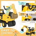thumbnail image 4 of Aosom Excavadora de juguete para montar, excavadora manual con pedal para niños con licencia CAT con pala manual, bocina, almacenamiento oculto para niños y niñas de 18 a 36 meses, amarillo, 4 of 5