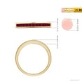 thumbnail image 4 of ANGARA Natural Channel Set Square Ruby Half Eternity Ring in 14K Yellow Gold for Women (Size-1.8mm) | July Birthstone, Birthday, Anniversary, Jewelry Gift for Women | Natural Ruby Ring, 4 of 8