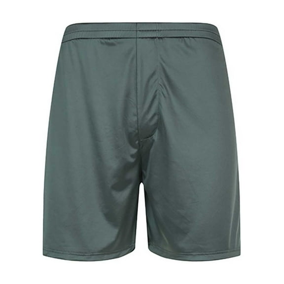 YLSDY Satin Shorts for Men Pull on Elastic Waist Solid Color Gym Workout Athletic Quick Dry Short Loungewear Gray M