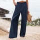 thumbnail image 1 of WILLBEST Pantalones Casuales para Mujer, Cómodos, con Cintura Elástica y Pierna Ancha, Holgados, elegantes y con Bolsillos para Uso Diario. Chica, 1 of 8