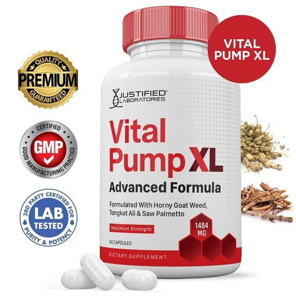 Vital Pump XL Pills 1484MG Advanced Formula Proprietary Blend for Men's Health 60 Capsules