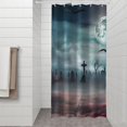 thumbnail image 2 of Halloween Graveyard Scene Pattern Shower Curtain 36"x72" ,Bathroom Decorative Shower Curtains Set with 12 Hooks,Modern Waterproof Washable Shower Curtain, 2 of 6