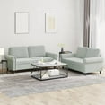 thumbnail image 1 of vidaXL 2 Piece Sofa Set with Cushions Light Grey Velvet, 1 of 4