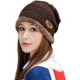 thumbnail image 5 of Morttic Unisex Winter Hats for Women & Men Slouchy Beanie Skull Caps Warm Snow Ski Knit Hat Cap ,Brown, 5 of 11