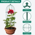 thumbnail image 4 of ABORON 3 Pack Garden Trellis for Climbing Plants, 17.7" x 47.2" Metal Rustproof Black Peony Cage, Outdoor Indoor Flowers Potted Obelisk Trellis for Cucumber Vine Lily Rose Plant Support, 4 of 8