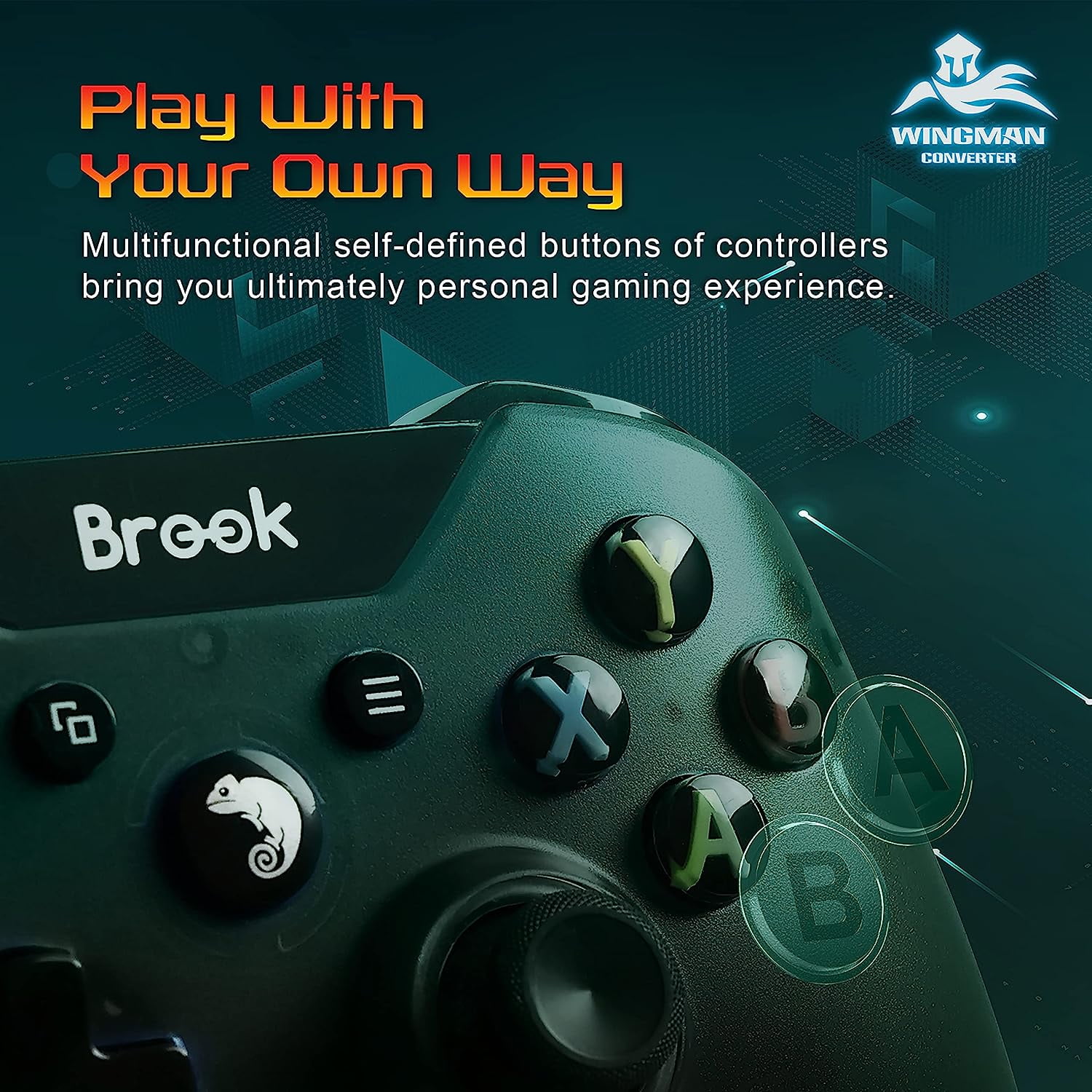 Brook Wingman PS2 Converter - Controller Adapter for PS3 / PS4 / PS5 / Xbox 360 / Xbox One / Xbox Series X/S / Switch Pro to PS2, PS1 and PS Classic [Cross-Platform Accessory]