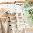 thumbnail image 5 of Pants Hangers Space Saving, 3 Pack Magic Non-Slip Stainless Steel Clothes Jean Hangers for Closet, Anti-Slip Hanger for Pants Skirts Scarf Legging, 5 of 7