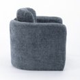 thumbnail image 6 of Mid Century Modern Accent Chair Barrel Chair Woven Velvet Fabric Upholstered Armchair for Living Room, Bedroom, Office, 6 of 11