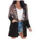 thumbnail image 1 of Chaqueta tipo cárdigan de manga larga con estampado de leopardo y manga larga para mujer, abrigo abierto Pompotops qwe19417, 1 of 9