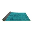 thumbnail image 2 of Ahgly Company Indoor Round Oriental Turquoise Blue Industrial Area Rugs, 4' Round, 2 of 4