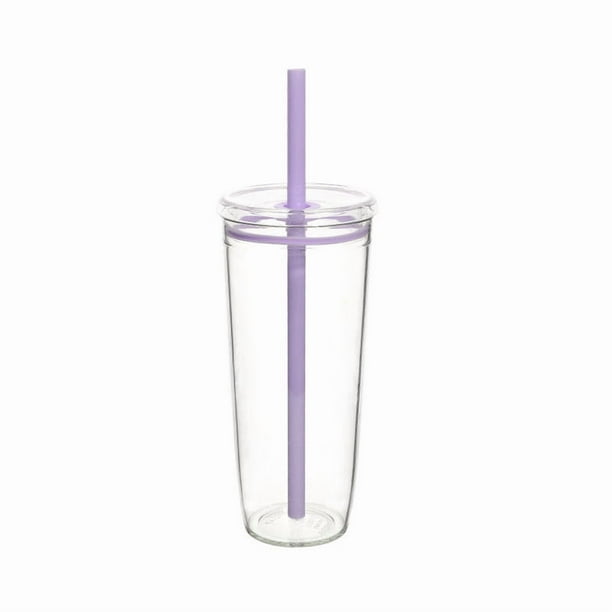 Taza con pajita, creativa, de cristal, para regalar, cristalería transparente para zumos, café, té, leche, chocolate caliente, ideal para fiestas, 600 ml.