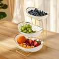 thumbnail image 1 of Elodie Ceramic Fruit Bowl for Kitchen Counter Decorative for Fruits Cupcake Candies 3 Layers, 1 of 8