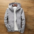 thumbnail image 2 of Baqcunre Winter Jackets For Men Men'S Autumn And Winter Solid Color Plus Long Sleeve Hooded Casual Jacket Blazer For Men Tops For Men Grey 4XL, 2 of 4