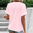 thumbnail image 5 of Womens Clothing Homenesgenics Woman Clothes under $5 Women's Fashion Casual Solid Color Button Neck T-Shirt Blouse Pink M, 5 of 7