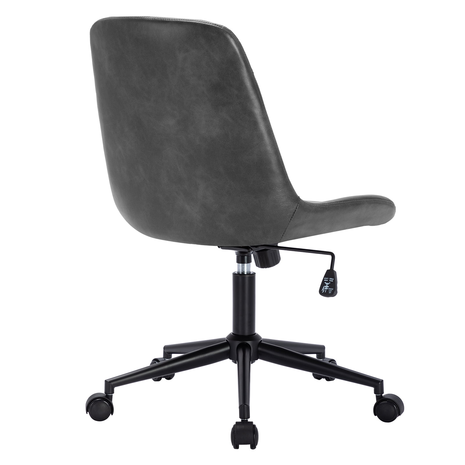 Duhome Desk Chair Faux Leather Swivel Office Chair with Wheels Computer Chair Adjustable Height, Gray