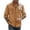 Khaki, variant on Long Sleeve Shirts for Men Fashion Turndown Collar Solid Color Casual Button Front Shirt With Zipper Pockets Outdoor Sports Tops