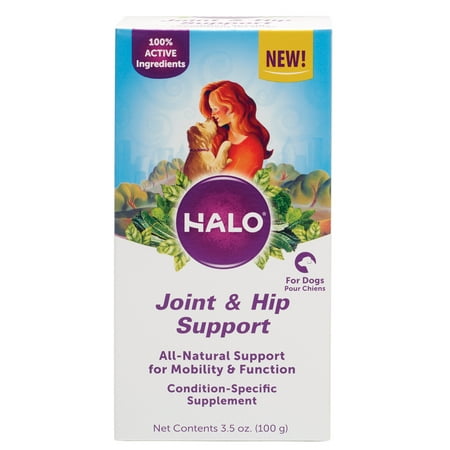 Halo Natural Supplements with Glucosamine for Dogs, Joint & Hip Support, 3.5-Ounce