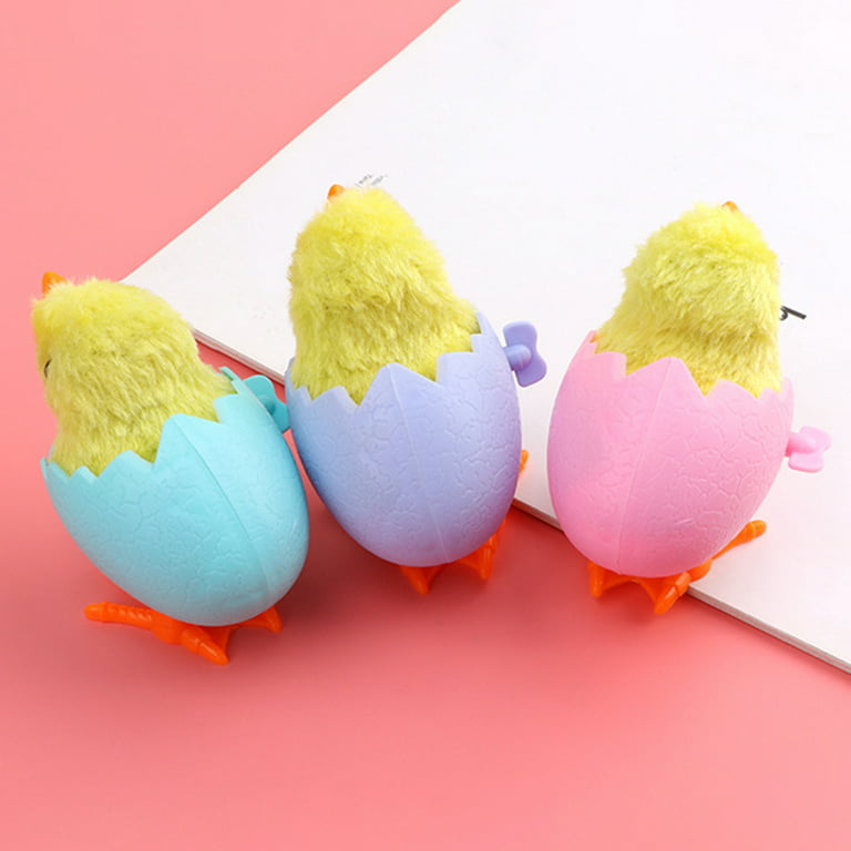 Happy Date 4Packs Easter Wind Up Chick Toys, Wind-Up Jumping Cute Chicken  Plush Chicks Toys for Kids Party Favors 