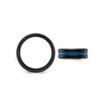 thumbnail image 2 of Gem & Harmony Mens Black Titanium and Blue Plating Wedding Band Ring (8.00mm) for Men, 2 of 5
