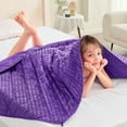 thumbnail image 4 of Teler Weighted Blanket for Adults（48 x 72，12lbs）Cooling Weighted Heavy Blanket,Dark Purple, 4 of 7