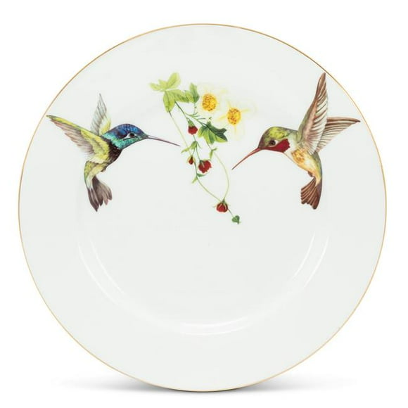 Abbott Collection AB-27-AMBROSIA-CKPL 8 in. Bone China Hummingbird Plate, White - Small