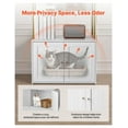 thumbnail image 4 of Cat Litter Box Enclosure Furniture, 27.6" Hidden Litter Box Cabinet, Metal Legs & 2-Tier Shelves, Waterproof Cat Washroom, Fits Most Litter Boxes, for Living Room, 4 of 9