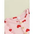 thumbnail image 5 of Bagilaanoe Newborn Baby Girl Rompers Heart Print Long Sleeve Bodysuit + Headband 3M 6M 12M 18M Infant Ruffle One Piece Jumpsuit, 5 of 9