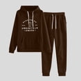 thumbnail image 2 of Gibobby Set Pants y Sudadera Mujer Sudadera con capucha informal con estampado de copa de y a la moda para mujer, traje con pantalones con cordón de cintura e(Café,M), 2 of 4