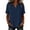 *Navy, variant on VBVC Women's Cotton-Linen V-Neck Blouse, Ladies' Rolled Cuff Short Sleeve Side Shirt, Button Detail Summer Tunic Top For Women,Black,S-2XL