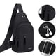 thumbnail image 4 of Bolsa de mensajero de los hombres Correa para el hombro Bolsa de mensajero de pecho con agujero USB y auriculares Agujero Senderismo Mochila Multiusos, 4 of 7