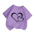 thumbnail image 3 of Girls Summer Tops Size 7-8 Printing T-Shirt Clothes Soft Cotton Crew Neck Tees Casual Tops Tees Blouses Purple 160, 3 of 5