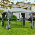 thumbnail image 2 of Outsunny Pavillon de Terrasse 10 Pieds x 10 Pieds pour l'Extérieur, Abri avec Auvent, Gris Foncé, 2 of 10