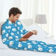 thumbnail image 4 of Salouo Cute Polar Bear Print Button-Front Long Sleeve Pajama Set for Men, Soft 2Pjs Men's Long Sleeve Sleepwear -Small, 4 of 7