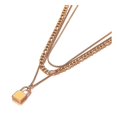 thumbnail image 1 of Collares con colgante de cerradura de acero inoxidable de titanio, joyería de moda Bohemia, collar de cadena de tres capas para mujer N20260, 1 of 5