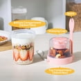 thumbnail image 3 of 4 Pack 27oz Yogurt Parfait Cups with Lids and Spoons, Overnight Oats Containers, Reusable Topping Compartment for Breakfast with Yogurt, Cereal or Oatmeal On-the-Go, 3 of 8