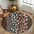 thumbnail image 2 of Round Rug 7Ft Washable Non-Slip, Animals Printed Striped Circle Area Rugs for Living Room Bedroom, Rustic Country Leopard Textured Indoor Floor Mats Carpet Runner for Home Decor Aesthetic, 2 of 8