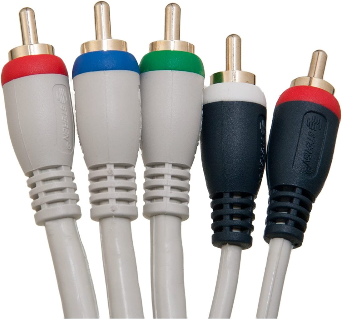 HELISICoil White Component Video and Audio RCA Cable, 6 Feet 3 RCA