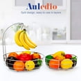 thumbnail image 2 of Auledio 2 Tier Metal Fruit Baskets with Banana Hanger, Detachable Storage Basket for Countertop, Chrome, 2 of 7