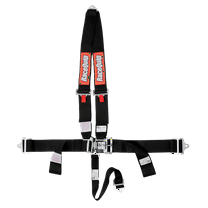 RaceQuip 713003RQP 4-Point Harness Latch/Link SFI 16.1 Pull Down Adjust Bolt-On/Wrap Around V-Type Harness Black