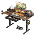 thumbnail image 5 of Sioweci 48x24 Inches Electric Standing Desk with Keyboard Tray, Height Adjustable Stand up Desk with 2 Drawers, Ergonomic Sit to Stand Desk with Storage Monitor Stand, Computer Table, Rustic,Brown, 5 of 11