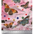thumbnail image 1 of Soimoi Cotton Duck Fabric Dot & Butterfly Printed Fabric 1 Yard 56 Inch Wide, 1 of 3