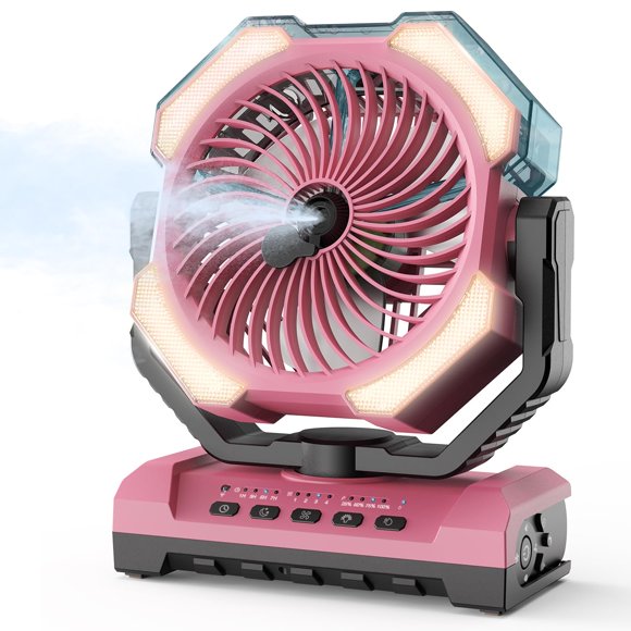 Ventilador nebulizador Apircs, portátil, recargable, de 250 ml, color rosa