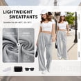 thumbnail image 3 of SWQZVT Women's Wide Leg Sweatpants, High Waisted Straight Leg Joggers with Pockets, Casual Drawstring Elastic Waist Lounge Pants, 3 of 9