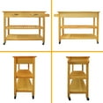 thumbnail image 3 of Visentor Kitchen Island Cart with Wheels, 3 Tier Rolling Utility Kitchen Cart with 1 Drawer, 2 Shelves & Towel Rack, 40 Inch, White, 3 of 9