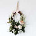 thumbnail image 3 of Guirnalda de flores artificiales, corona de peonía floreciente, corona de primavera con hojas verdes para la puerta delantera, decoración del porche del hogar, decoración de fiesta Adepaton CJWUS-3971, 3 of 7